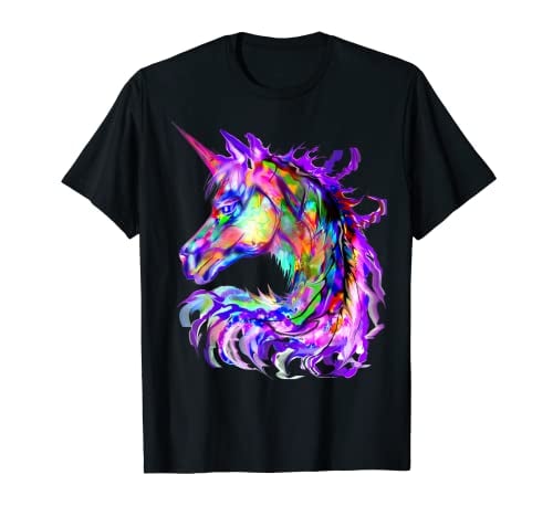 Book Cover Purple Unicorn Gift Colorful Psychedelic kawaii Trippy alt T-Shirt