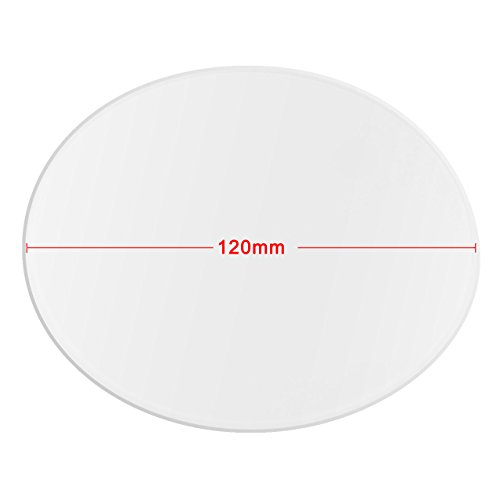 Book Cover Wisamic Clear Borosilicate Glass Heat Bed Round 120mmx3mm for 3D Printers Mini Delta, etc
