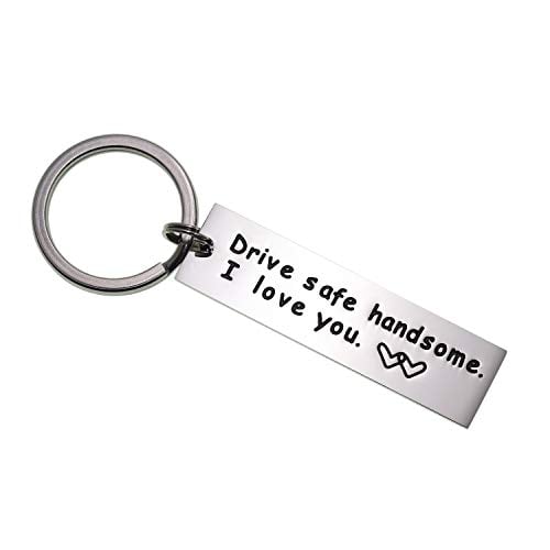 Book Cover Drive Safe Keychain Handsome I Love You Trucker Husband Gift for Husband Dad Gift Valentines Day Stocking Stuffer