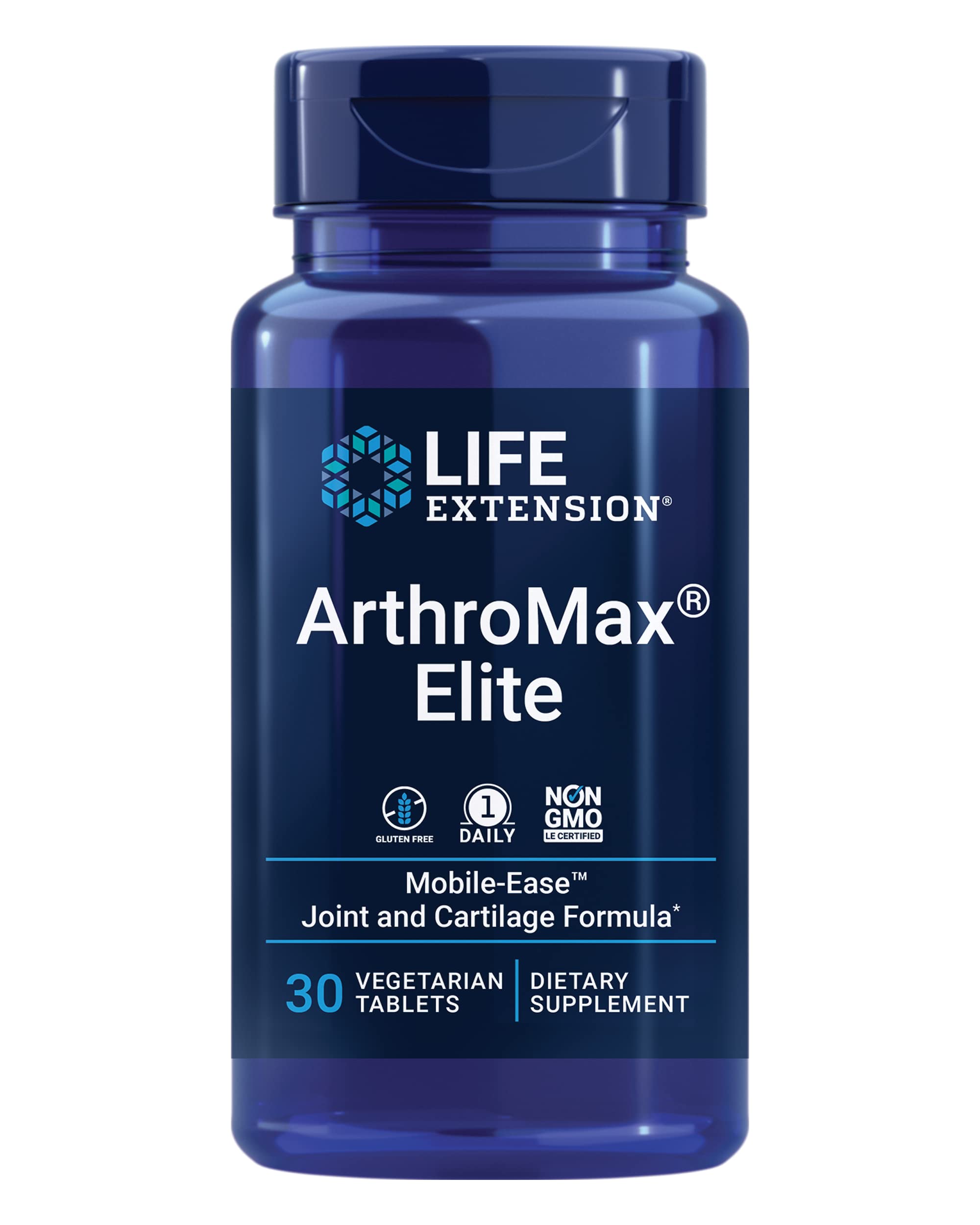 Book Cover Life Extension ArthroMax Elite - Joint & Cartilage Health Support Supplement for Men & Women – Advanced Formula to Promote Joints Movement - Gluten-Free, Non-GMO, Vegetarian – 30 Tablets