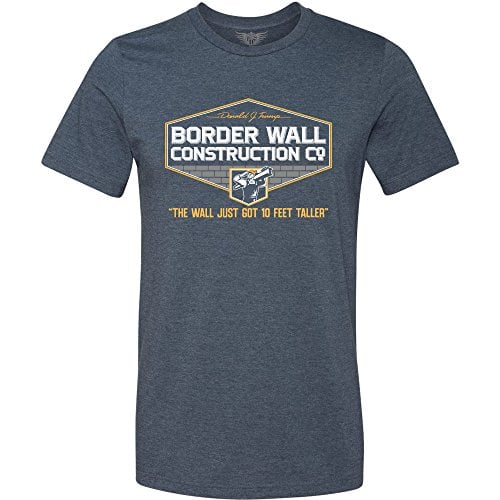 Book Cover GunShowTees Men’s Donald Trump Border Wall Construction Company T-Shirt