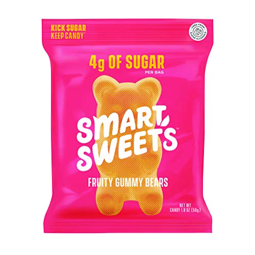 Book Cover SmartSweets Fruity Gummy Bears, Candy with Low Sugar (4g), Low Calorie, Free From Sugar Alcohols, No Artificial Colors or Sweeteners - 1.8 Ounce (Pack of 12)