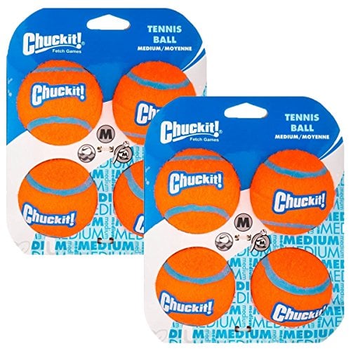 Book Cover Chuckit! Dog Tennis Ball, Medium, 8-Pack, All Breed Sizes