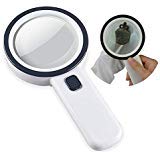 Book Cover 30X High Power Handheld Magnifying Glass with Led Light, Double Glass Lens Jumbo Illuminated Magnifier Glasses for Reading, Soldering, Inspection, Coins, Jewelry, Perfect for Macular Degeneration