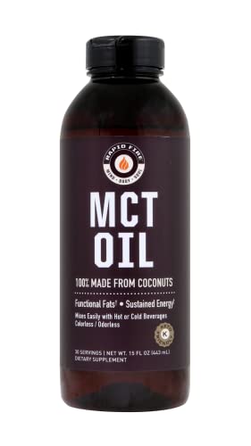 Book Cover Rapid Fire MCT Oil, 100% Made from Coconuts, Ketogenic and Paleo Diet Approved, Weight Loss, Great in Keto Coffee, Tea and Smoothies 15 oz. (30 Servings)