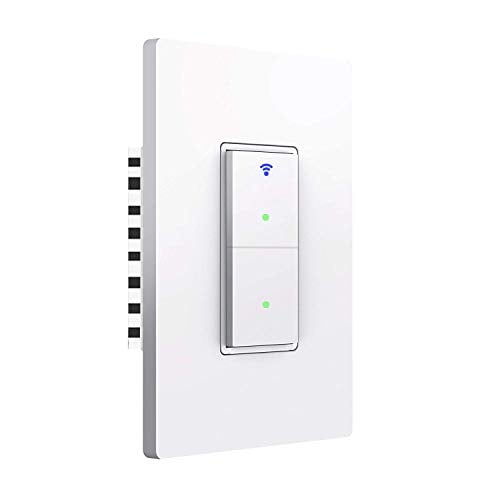 Book Cover Smart Light Switch, 2 Way WiFi Smart Switch Button, Compatible with Alexa and Google Home, Remote Control with Timing Funtion, No Hub Required,Smart Life APP Provides Control from Anywhere