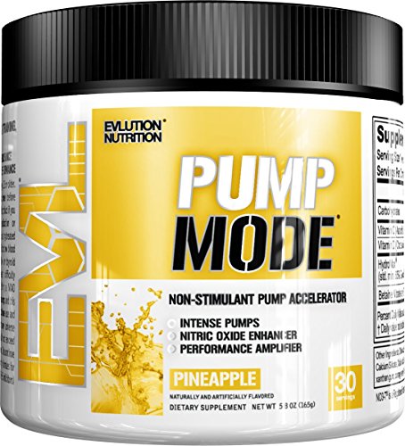 Book Cover Evlution Nutrition Pump Mode Nitric Oxide Booster to Support Intense Pumps, Performance and Vascularity (Pineapple, 30 Servings)