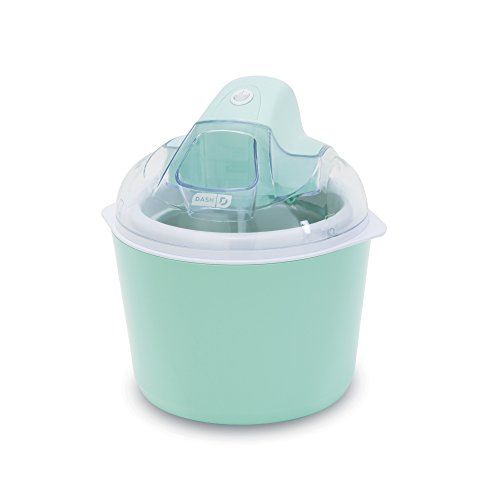 Book Cover Dash Deluxe Ice Cream Frozen Yogurt & Sorbet Maker With Easy Ingredient Spout, Double-Walled Insulated Freezer Bowl & Free Recipes, 1 Quart - Aqua