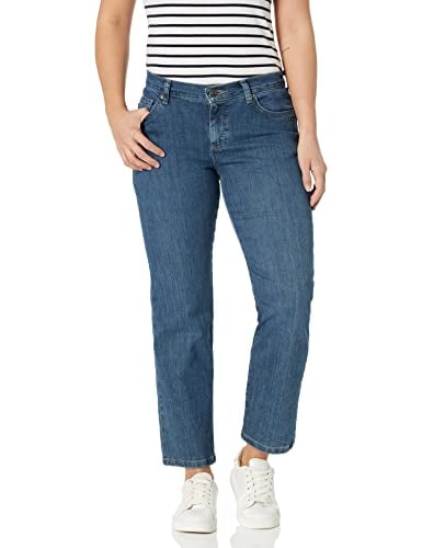 Book Cover LEE Women's Petite Relaxed Fit Straight Leg Jean