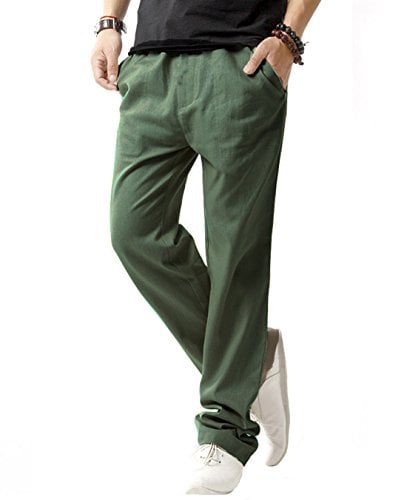 Book Cover SIR7 Men's Linen Casual Lightweight Drawstrintg Elastic Waist Summer Beach Pants