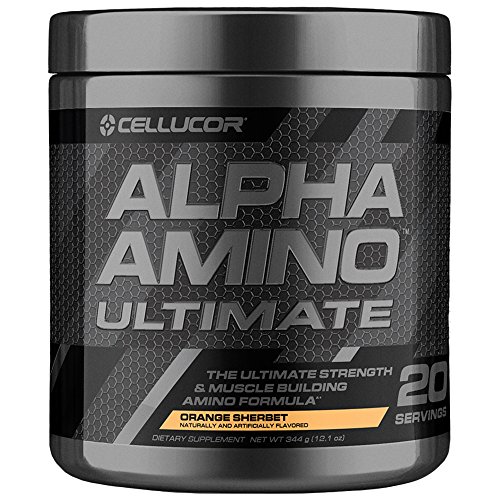 Book Cover Cellucor Alpha Amino Ultimate EAA & BCAA Recovery Powder + HMB, Essential & Branched Chain Amino Acids For Post Workout Hydration, Orange Sherbet, 20 Servings