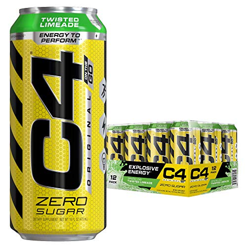 Book Cover Cellucor C4 Original Carbonated Zero Sugar Energy Drink, Pre Workout Drink + Beta Alanine, Sparkling Twisted Limeade, 16 Fluid Ounce Cans (Pack of 12)