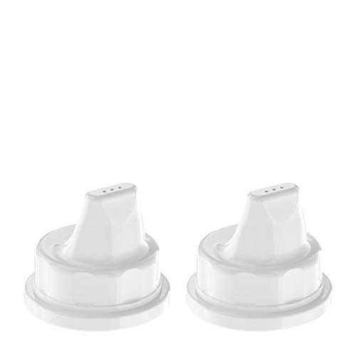 Book Cover Lifefactory Sippy Caps for 4-Ounce and 9-Ounce BPA-Free Glass Baby Bottles, 2-Pack, White, LF135009C6
