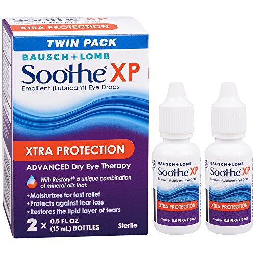 Book Cover Bausch + Lomb Soothe XP Dry Eye Drops, Xtra Protection Lubricant Eye Drops with Restoryl Mineral Oils, , 0.5 Ounce Bottle Twinpack