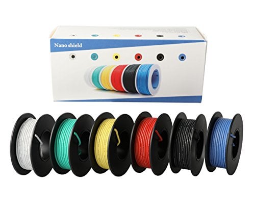 Book Cover Nano Shield NS085 Hook-up Stranded Wire 22 AWG with UL3132, 6 Colors (23ft Each) Flexible 22 Gauge Silicone Wire Rubber Insulated Electrical Wire, 300V Tinned Copper Electric Cable for DIY