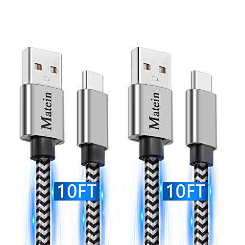 Book Cover USB C Fast Charging Cable, 2 PACK 10FT Extra Long Durable Braided USB Type C Cable Cord Compatible with Samsung Galaxy S10 S10E S9 S8 S20 Plus,Google Pixel 4 3 3A 2 XL, and Other USB C Charger
