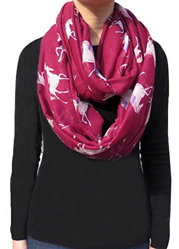 Book Cover Lina & Lily Unicorn Print Infinity Women's Scarf Lightweight