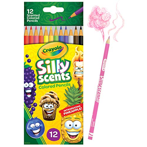 Book Cover Crayola Silly Scents Scented Colored Pencils, Gift for Kids, 12ct, Assorted, 0.3 x 3.5 x 8.4 inches