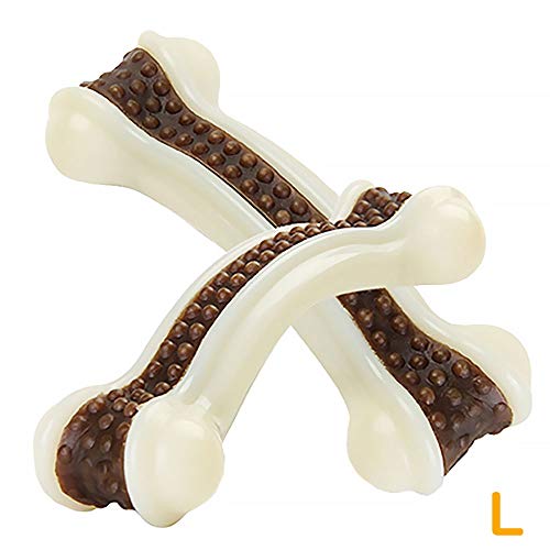 Book Cover SmoonS Dog Toys for Aggressive Chewers, 2 in 1 Pet Toy with Unique Natural Cowhide Taste [ Durable ][ Healthful ] for Medium & Large Dogs - L