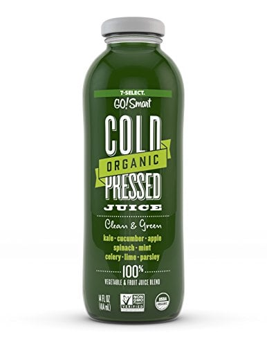 Book Cover 7-Select Organic Cold Pressed Juice - Clean & Green (14 Oz Glass Bottles, 6-Pack)