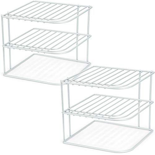 Book Cover DecorRack 2 Kitchen Corner Shelves, Countertop and Cabinet Organizer, Heavy Duty Metal Corner Rack, 3-Tier, Wire Storage Helper Shelf for Counter Top, Cupboards and Pantry, 9 x 9 x 8 inch (2 Pack)