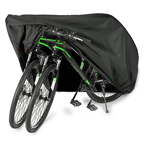 Book Cover EUGO Bike Cover for 2 Bikes Outdoor Waterproof Bicycle Covers 210D Oxford Fabric Rain Sun UV Dust Wind Proof for Mountain Road Electric Bike
