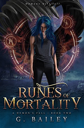Book Cover Runes of Mortality: A Reverse Harem Urban Fantasy (A Demon's Fall series Book 2)