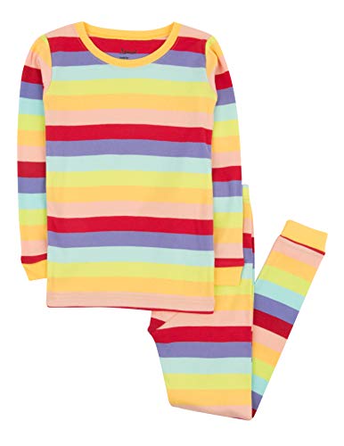 Book Cover Leveret Striped Kids & Toddler Girls Pajamas 2 Piece Pjs Set 100% Cotton Sleepwear (Toddler-14 Years)