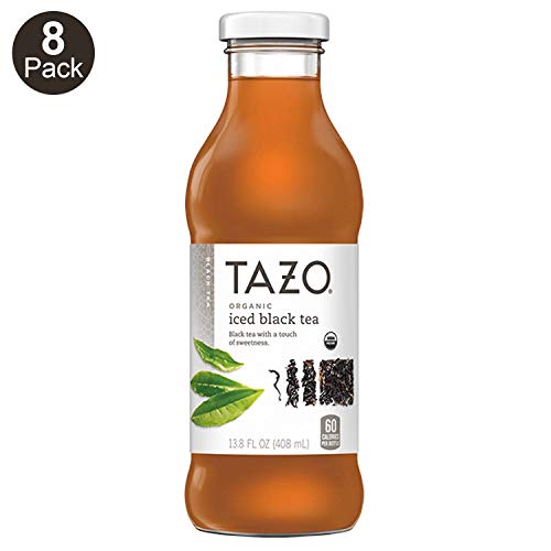Book Cover Tazo Organic Iced Tea, Black Tea, 13.8 Ounce Glass Bottles, 8 Pack