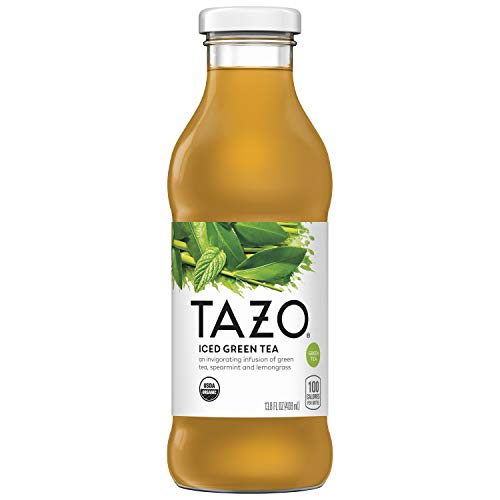 Book Cover Tazo Organic Iced Tea, Green Tea, 13.8 Ounce Glass Bottles, 8 Pack