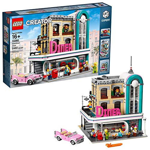 Book Cover LEGO Creator Expert Downtown Diner 10260 Building Kit, Model Set and Assembly Toy for Kids and Adults (2480 Pieces)