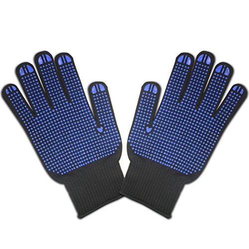 Book Cover Kissliss Heat Resistant Glove Anti-hot Anti-scald Anti- slip & Heat Blocking Glove for Flat Iron Curling Wand Hair Straightener Ã¢â‚¬â€œ Two Packs (for Left & Right Hands)
