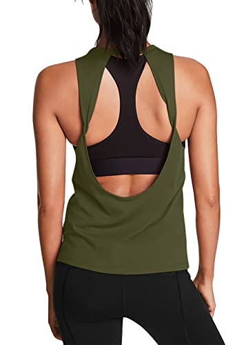 Book Cover Mippo Workout Tops for Women Open Back Yoga Shirts Tank Tops Athletic Tops Gym Workout Clothes
