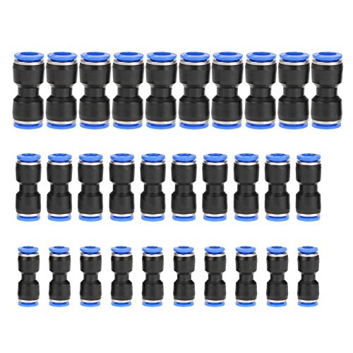 Book Cover Hilitand 30pcs Straight Push Connectors Plastic Quick Release Connectors Air Line Fittings for 1/4 5/16 3/8 Tube (Type 4)