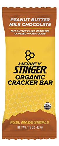 Book Cover Honey Stinger Organic Cracker N' Nut Butter Snack Bars, Peanut Butter Milk Chocolate, 1.5 Ounce (12 Count)