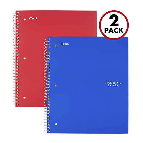 Book Cover Five Star Spiral Notebooks, 1 Subject, College Ruled Paper, 100 Sheets, 11