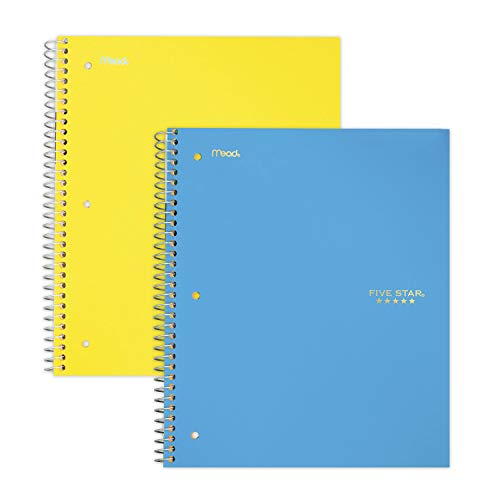 Book Cover Five Star Spiral Notebooks, 3 Subject, College Ruled Paper, 150 Sheets, 11