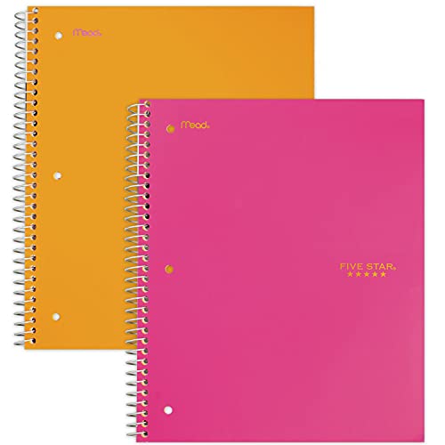 Book Cover Five Star Spiral Notebooks, 1 Subject, College Ruled Paper, 100 Sheets, 11