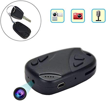 Book Cover Cainda Hidden Spy Camera Keychain 480P, Portable Mini DV Cam for Recording and Noting, Micro Car Key Security Camera for Home and Office Surveillance