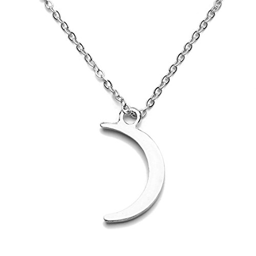 Book Cover VWH Women Girls Simple Moon Stars Pendant Necklace Short Necklace Clavicle Necklace (sliver)