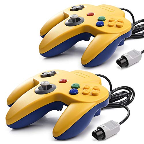 Book Cover 2 Pack N64 Controller, miadore Retro N64 Gaming Gamepad Joystick Double Colored Joypad for N64 System Home Video Game Console