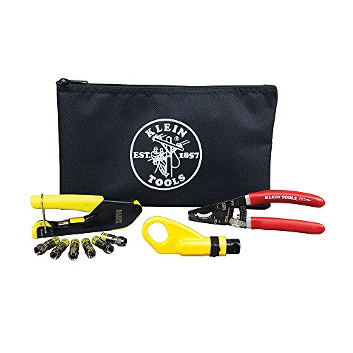 Book Cover Coax Installation Kit with F Connectors, Cable Cutter, Compression Tool, Stripper, More Klein Tools VDV026-211