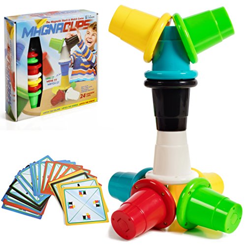 Book Cover Iq Toys Magnetic Speed Cups Classic Matching and Stacking Quick Cups Family Table Game for Kids and Adults