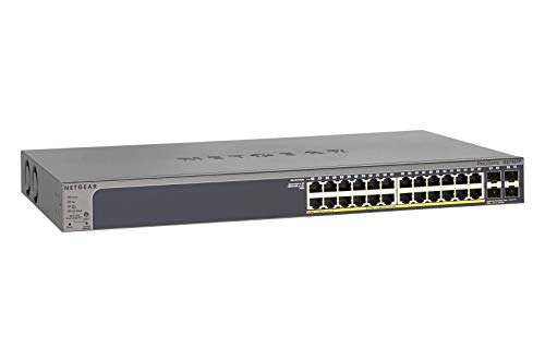 Book Cover NETGEAR 28-Port Gigabit Ethernet Smart Managed Pro PoE Switch (GS728TP) - with 24 x PoE+ @ 190W, 4 x 1G SFP, Desktop/Rackmount, and ProSAFE Limited Lifetime Protection