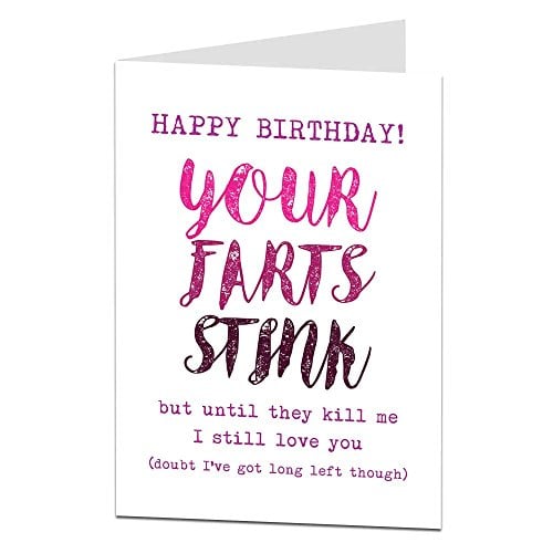 Book Cover LimaLima Funny Birthday Card For Men Women Your Farts Stink Design Perfect For Husband Boyfriend & Dad