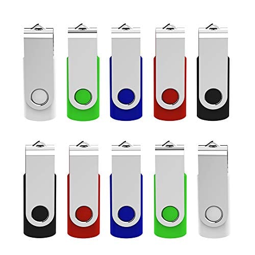 Book Cover KEXIN Flash Drive 32 GB USB Flash Drive 32gb 10 Pack Thumb Drive Jump Drive Flash Drives Memory Sticks Zip Drive, 10 Pack 5 Colors (Black, Blue, Green, White, Red)