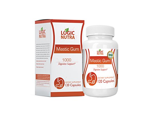 Book Cover Mastic Gum 1000 mg 120 Vegetarian Capsules by Logic Nutra, Supports gastrointestinal Health, Digestive System, Immune and Oral Wellness Pylori Plex