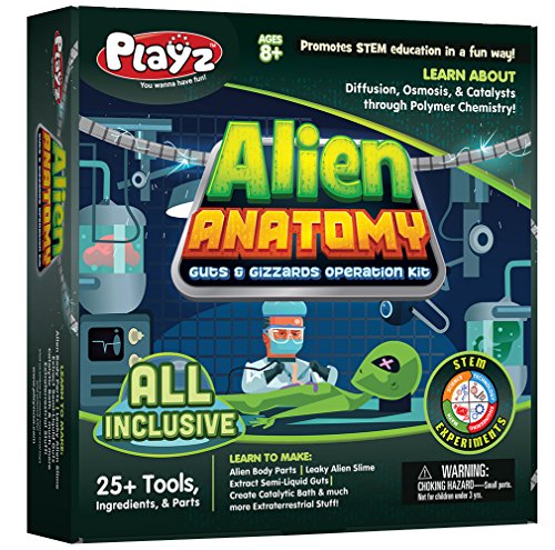 Book Cover EPHIIONIY Playz Alien Anatomy Guts & Gizzards Operation Science Kit - 25+ Tools to Make Alien Body Parts & Slime Extract Yucky Guts & Create Catalytic Bath for Boys Girls Teenagers & Kids
