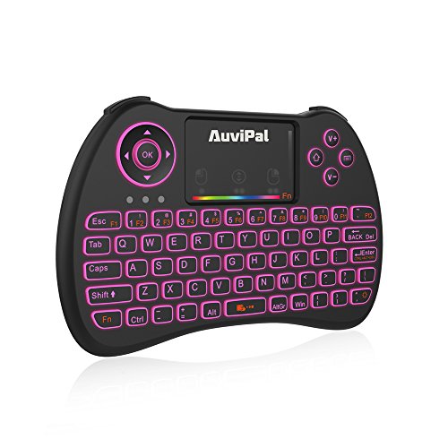 Book Cover AuviPal R9 2.4GHz Mini Wireless Keyboard Mouse Combo for Streaming TV Stick/Android TV Box/PC and More - RGB Backlit Version