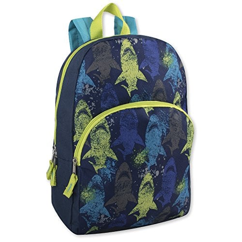 Book Cover Super Popular Printed Backpack for Travel and Outdoors! (Blue Shark)